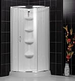 DreamLine DL-6165-01CL Sparkle Clear Glass Shower Enclosure with Sector 32 x 32 Tray and Back Wall