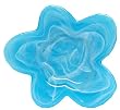 Colorful Recycled Art Glass Aqua Blue Medium Amoeba Plate 13"D