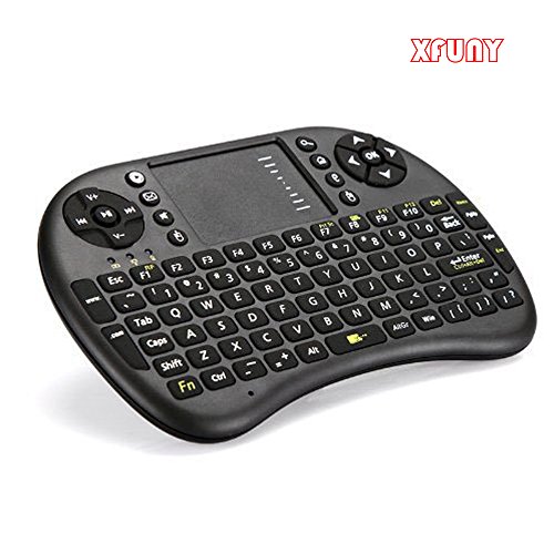 XFUNY(TM) 2.4GHz USB Wireless Handhold Mini Entertainment Gaming Keyboard with Touchpad for PC Pad Android TV Box PS3 Xbox 360(Black)