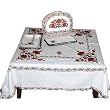 Square White Tablecloth and Napkins Cotton Fabric