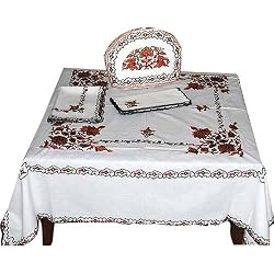 Square White Tablecloth and Napkins Cotton Fabric