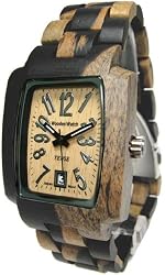 Tense Wood Mens Watch Rectagular Hypoallergenic J8102 DM