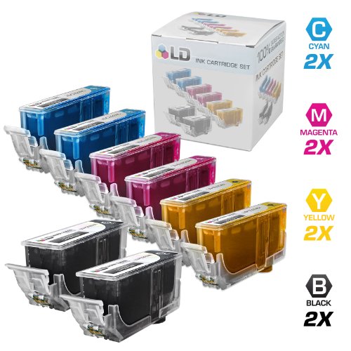LD © Compatible Canon CLI226 / PGI225 Set of 8 Inkjet Cartridges: 2 BlacK PGI225, 2 Cyan CLI226C, 2 Magenta CLI226M and 2 Yellow CLI226Y for PIXMA MG5320, MG8120, MG8220, MG6120, iP4820 Printers