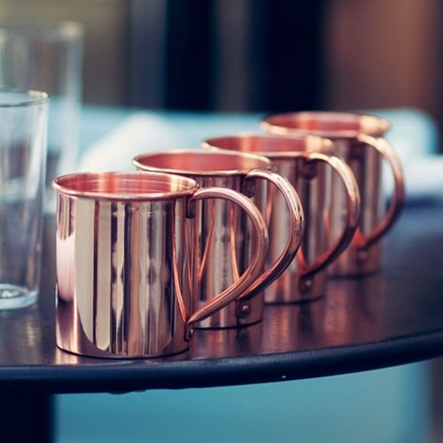 13.5oz 4 Pack, Solid Copper Moscow Mule Mugs by Paykoc (12082x4)