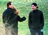 Arnold Schwarzenegger And John F Kennedy Jr. by Stephen Rose 13.50X9.00. Art Poster Print