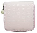 Bvlgari Pink Fabric And Leather Zippered Wallet 24843