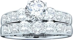 Gold and Diamonds T62339-W 2.0CT-DIA 0.75CT-CRD BRIDAL SET- Size 7