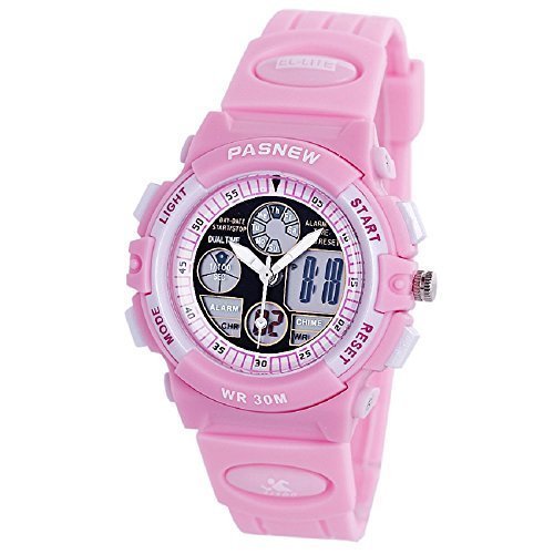Pasnew boys girls waterproof sport digital watch dual t…