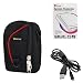 EveCase Large Digital Camera Pouch Nylon Case + Data Cable + LCD Screen Protector for Pentax RZ10, RZ18, Optio WG-2, WG-1; Nikon COOLPIX P330 S6400 S800c L610 S9500 S9400 S9300 S9200 S9100 S8100 S8200 S8000 S6300 S6200 P300 P310 AW100 S1200pj S100; Fuji FinePix XP170 XP150 XP100 XP50 Z1000EXR / Z1010EXR