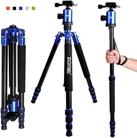 Zomei Z818 Portable Camera Magnesium Aluminium Travel Tripod Monopod Tripod With Ball Head Pocket For All Dslr Camera(Black)