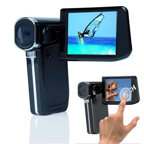 MEDION MD 86461 FULL HD Camcorder mit Touchscreen Display 7,62cm / 3,” Digitaler Bildstabilisator ° 4x digitaler Zoom ° YouTube Upload