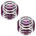 Acosta Beads - Pair of Purple Glitter Ball - Slide On & Off Bead Charms - Set of 2