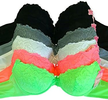 Unlined Full Cup Lace Bras (Pack of 6) (O2HX)
