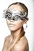 Venetian Black Mask w/ Silver Metal Laser-cut and Crystals on Eyes