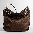 Coach Op Art Signature Brooke Convertiable Hobo Shoulder Bag Purse Tote 14146 Brown