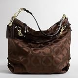 Coach Op Art Signature Brooke Convertiable Hobo Shoulder Bag Purse Tote 14146 Brown