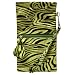 Lime Green & Black Zebra Print Wristlet Sunglass Pouch