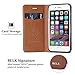 B BELK Premium Soft Leather Slim Wallet Case Classic Magnetic Folio Flip Cover with Credit Card Slots Flexible TPU Bumper Case (Brown, iPhone 8/iPhone 7-4.7)