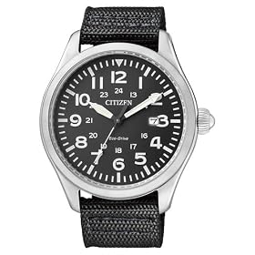 Citizen - BM6831-08E - Montre Homme - Quartz Analogique - Cadran Gris - Bracelet Nylon Noir