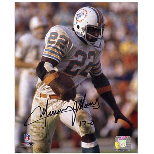 Mounted Memories Miami Dolphins Mercury Morris Signed 17-0 8X10 Photo
