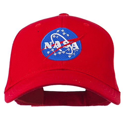 NASA-Insignia-Embroidered-Cotton-Twill-Cap--Red-OSFM