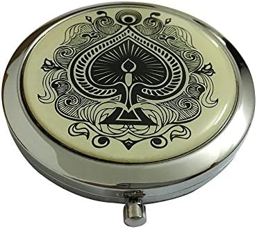 Portable folding makeup mirror, spades small round mirror, - side mirror, triple magnifying glass, birthday gifts, holiday gifts!