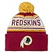 NFL Washington Redskins Youth 8-20 Cuffed Knit Pom Hat, Youth One Size, Dark Cardinal