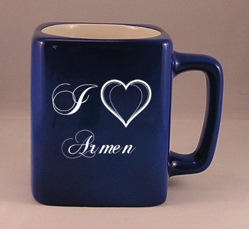 Laser Engraved Coffee Mug with I Love Armen