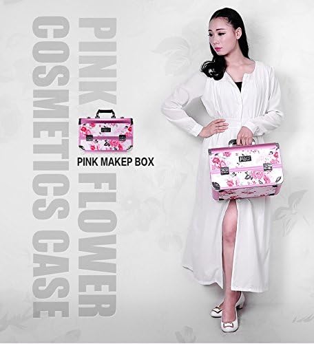 MSQ Brand Professional Pink Makeup case Big Capacity Cosmetic Bag Waterproof Makeup Tool &amp;Strong Box Double Pull Design (box oly)