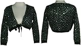 NECESSARY OBJECTS Cropped Pointelle Cardigan w/ Sequins [S0243], Black