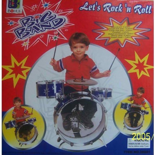 Wonders Shop USA Kids Instrument Drum Play Set 8 Pcs for Boys and Girls - RED Color