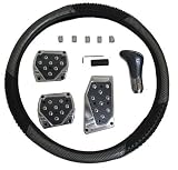 Carbon Fiber Steering Wheel Cover Pedals Shift Knob - M