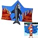 Hooded Shark Beach and Bath Towel for Children with Mesh Carry Bag