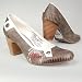 s.OLIVER Damen Pumps, Logostickerei, Sohlendesign, antic stone  braun/ offwhite
