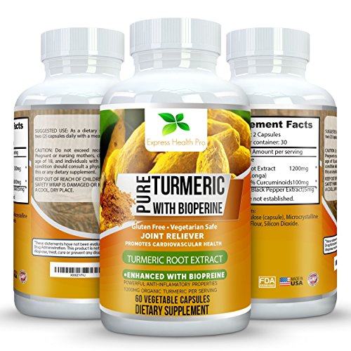 Turmeric Curcumin with Bioperine® Black Pepper Extract 1200MG: Doctor Recommended Natural Anti Aging and Anti Inflammatory Supplement- 60 Gluten Free Vegetable Capsules Turmeric Curcumin with Bioperine® Black Pepper Extract 1200MG: Doctor Recommended Natural Anti Aging and Anti Inflammatory Supplement- 60 Gluten Free Vegetable Capsules