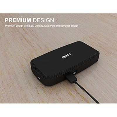 MTT Airpower 15i High Capacity Dual USB Output 15000 mAH Powerbank [Most Compact 15000mAh Design] (15000 Black)