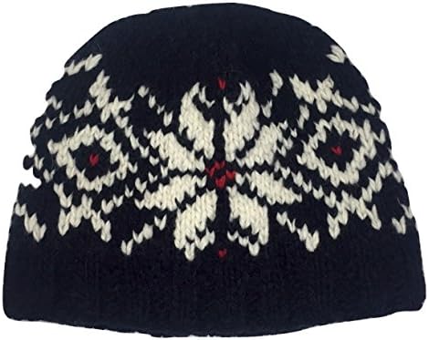 Polo Ralph Lauren Skull Cap Hat Wool Snowflake Black White Knit