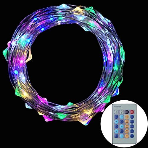 Luoful LED Copper Wire Starry String Lights Waterproof Dimmable with Wireless Remote Control for Garden, Patio, Party, Wedding, Xmas Decoration, Indoor and Outdoor Decor (33ft 100 LED Multi-color)