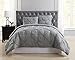 Truly Soft Everyday Pleated Duvet Set, Full/Queen, Grey