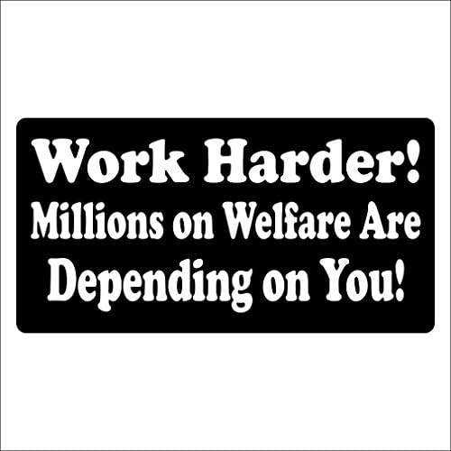 Work Harder Hard Hat Decal Helmet Sticker Label USA Toolbox Label Motorcycle Wellfare