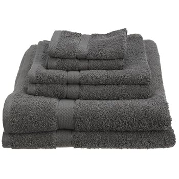 Set A Shopping Price Drop Alert For Pinzon Basics/Pike Street 100-Percent Egyptian Cotton 725-Gram 6-Piece Towel Set, Gray