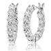 Sterling Silver Cubic Zirconia Prong Set Inside Out Hoop Earrings 0.7