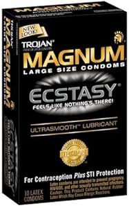 Trojan Condom Magnum Ecstasy Ultrasmooth Lubricated - 10 per pack