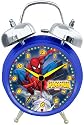 Marvel Spiderman SMC100TB Quartz Analog Twin Bell Alarm Clock (Blue/Silver)