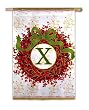 Monogram Holiday Wreath Regular Size Flag X Monogram Holiday Wreath Regular Size Flag X