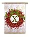 Monogram Holiday Wreath Regular Size Flag X