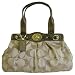 Coach Signature Sateen Large Garnet Handbag Khaki