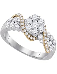 1.18CTW-DIA FLOWER BRIDAL RING