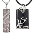 Dragon and Phoenix You and Me Rose Quartz, Midnight Blue Goldstone Platinum Overlay Sterling Silver Pendant Necklace Set