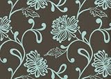 Belgravia Moda Black Label Feature Wallpaper Chocolate Teal Capri
